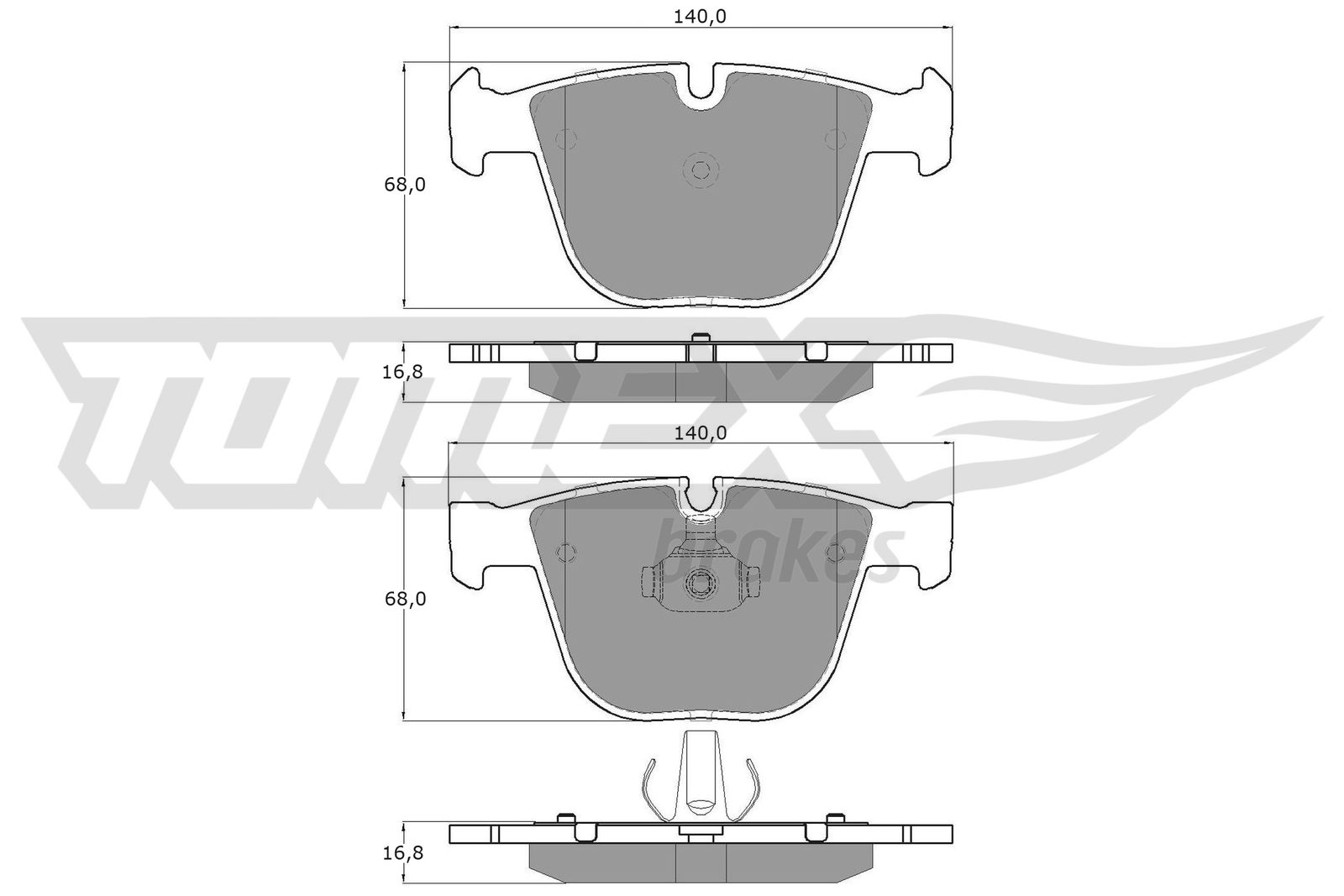 Sada brzdových platničiek kotúčovej brzdy TOMEX Brakes